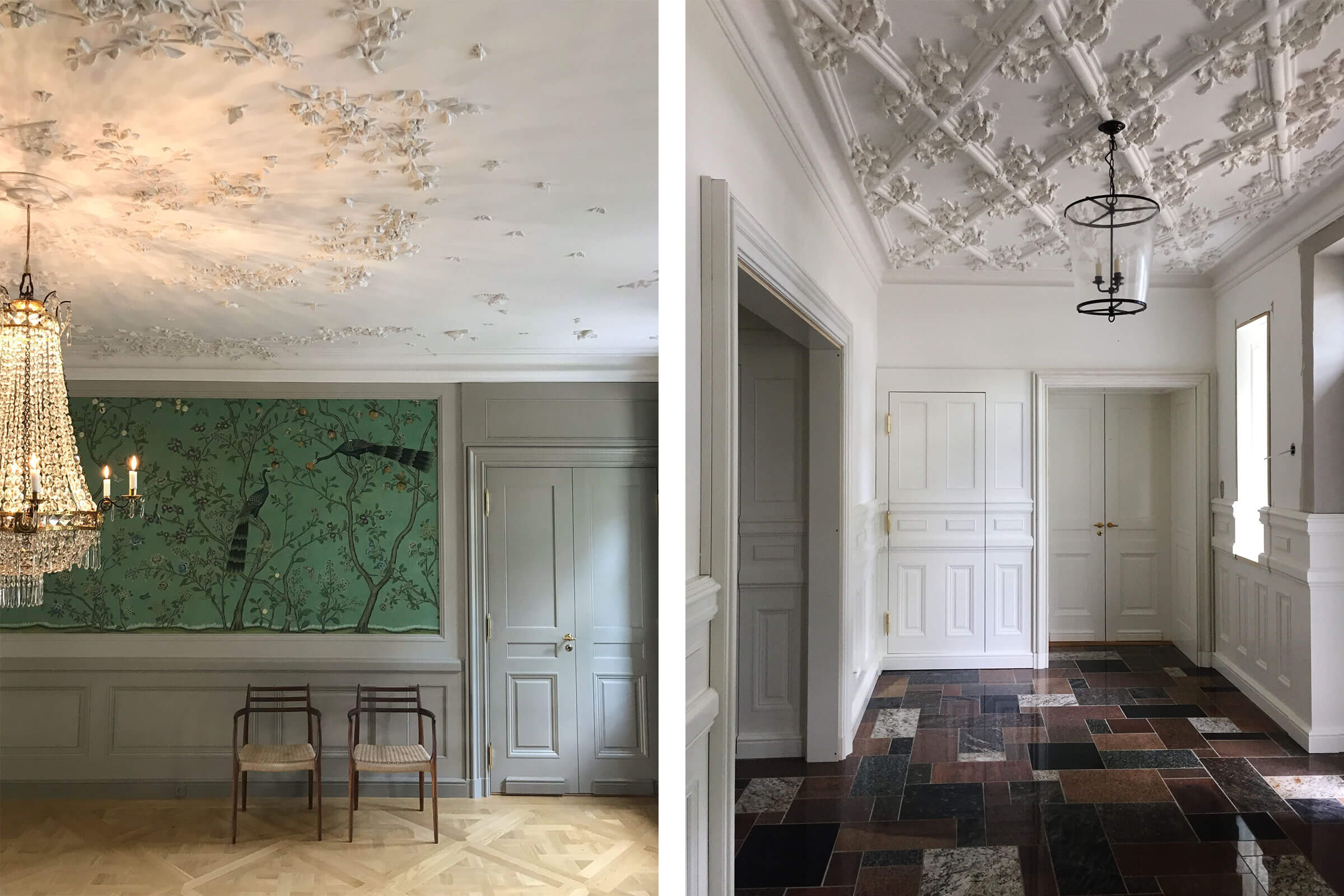 claus lind © interiør stuk klassiske paneler skandinavisk nordisk herregaard vestibule interiør designer